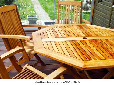 Wood Patio Furniture Freshly Oiled