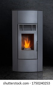 Wood Pellet Stove In The Living Room