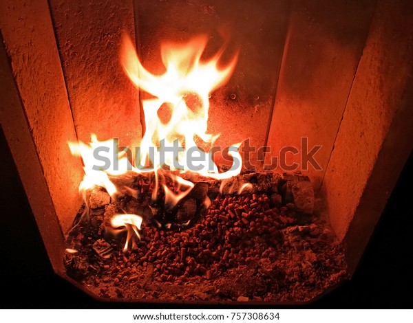 Wood Pellets Fireplace Stock Photo Edit Now 757308634