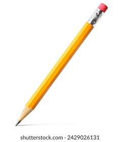Wood pencil with clipping paths abstract white background.