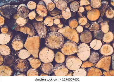 Wood Pile For Fireside