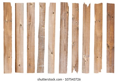 Wood plank, isolated on white background (Save Paths For design work)