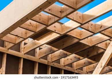 Wood Planks S For Walls And Beams In The Construction Of A New Sustainable Wooden House.