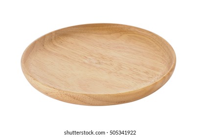 Wood Plate On White Background