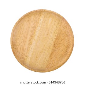 Wood Plate On White Background