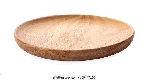 Wood Plate On A White Background