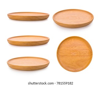 Wood Plate On White Background