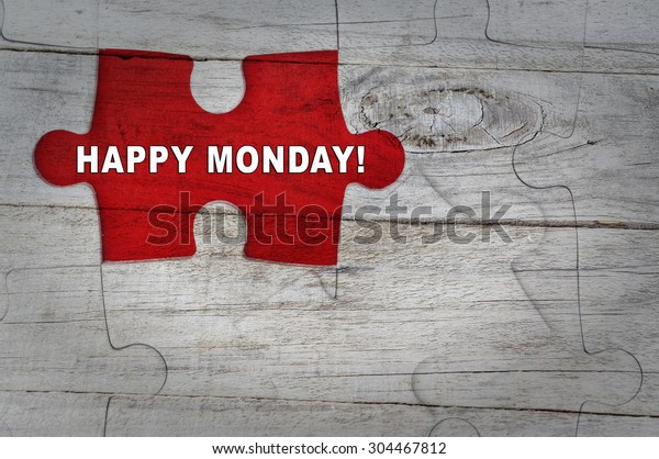 Wood Puzzle: happy\
monday!