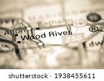 Wood River. Illinois. USA on a geography map