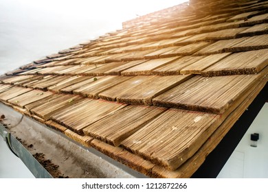 Wood roof close up for creative design