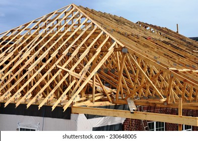 Wood Roof Framing Wooden Trusses Stock Photo 230648005 | Shutterstock