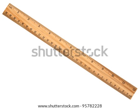 A wood ruler isolated over a white background