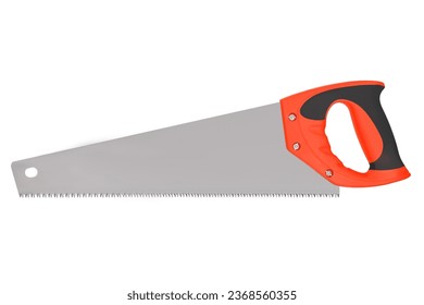 Wood saw with orange plastic handle isolated on white background - Powered by Shutterstock