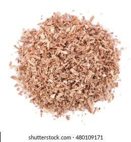 Wood Sawdust On White Background