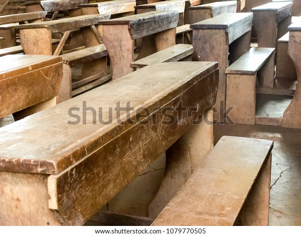 Wood School Desks Seats Rural African Stock Photo Edit Now