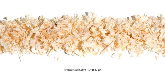 Wood Shaving On A White Background