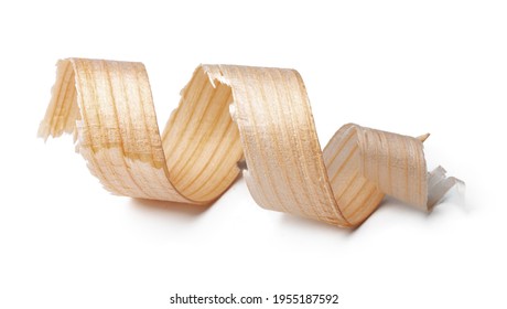 Wood shavings isolated on white background