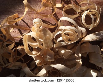 Wood Shavings Over Sapele