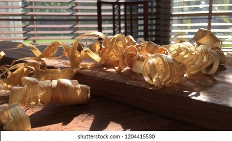 Wood Shavings Over Sapele