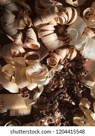 Wood Shavings Over Sapele