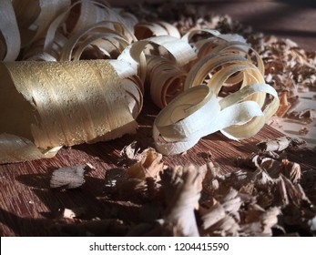 Wood Shavings Over Sapele