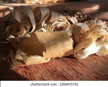 Wood Shavings Over Sapele