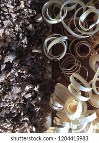 Wood Shavings Over Sapele