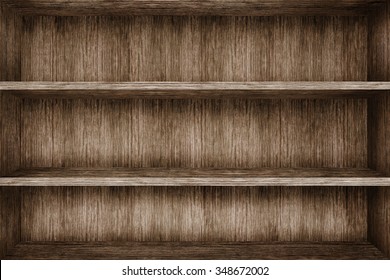 Wood Shelf On Wood Background