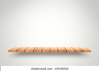 Wood Shelf On Blank Background