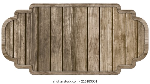wood sign, isolated on white background