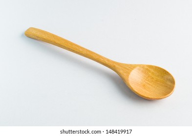 Wood Spoon On White Background