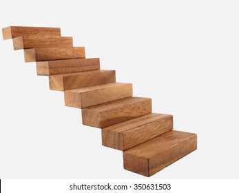 Wood stairway isolated