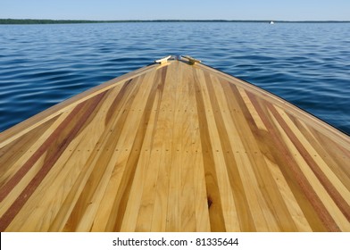 Wood Strip Bow Deck of Wooden Boat Using Poplar and Mahogany