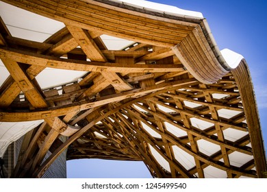 Wood Structure From The Centre Pompidou In Metz, France