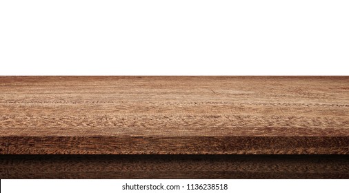 Wood table isolate on white background. - Shutterstock ID 1136238518