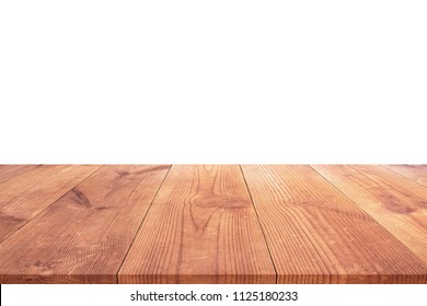 Wood table isolated on white background - Shutterstock ID 1125180233