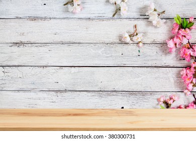 Wood Table Top On Wood Flower Stock Photo 380300731 | Shutterstock