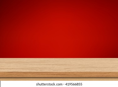 Wooden Table Red Background High Res Stock Images Shutterstock