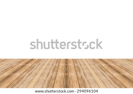 Wood table top on white background - can be used for display or montage your products