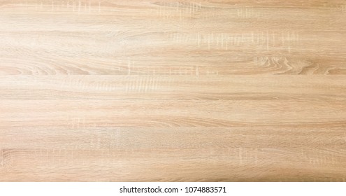 Wood Texture Background, Light Oak Wooden Planks Pattern Table Top View