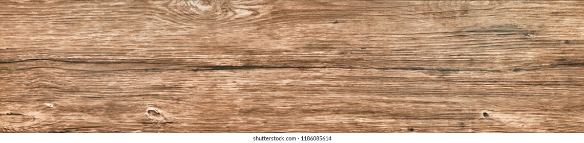 Wood Texture Background. Rustic Rough Wooden Plank With Nature Color And Pattern. Old Knotted Long Board Of Wood Close-up. Horizontal Banner With Vintage Wood Texture With Crack.