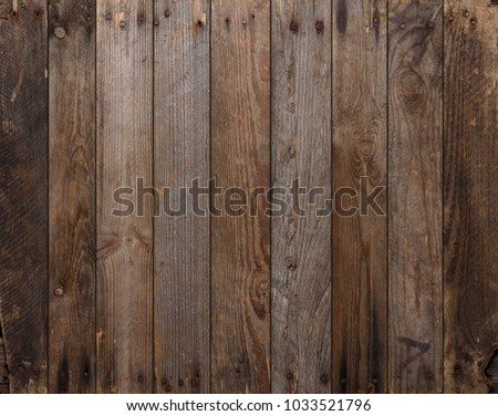 Wood texture background. Wooden planks background, weathered, with nails, top view, sharp and highly detailed.
