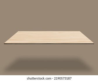 Wood Texture Natural Plywood - Table Top Perspective Angle Isolated Modern Clean Floating Table Flooring - Slab Wood - Photo