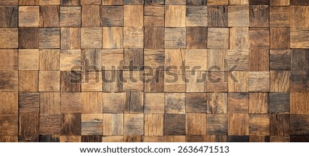 wood texture of wall panel or table. mosaic from old boards