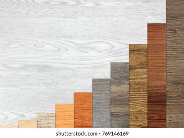 Wood Textured Graph Bars Following An Exponential Growth Over A White Wood Background