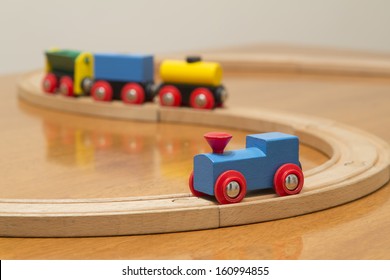 Wood Toy Train Set