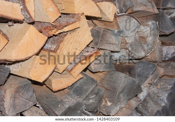 Wood Village Stove Fireplace Stacked Stack Stock Photo Edit Now