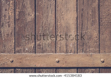 wood wall background with metal border

