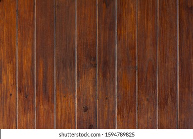 Wood Wall Background Small Bar, Bronw Paint In Vertical Pattern