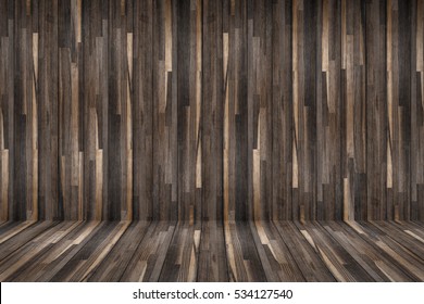 Wood Wall And Wood Floor In Space Room Background